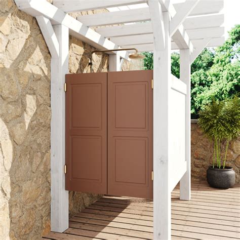 wood metal outdoor shower enclosure saloon doors|saloon doors outdoor.